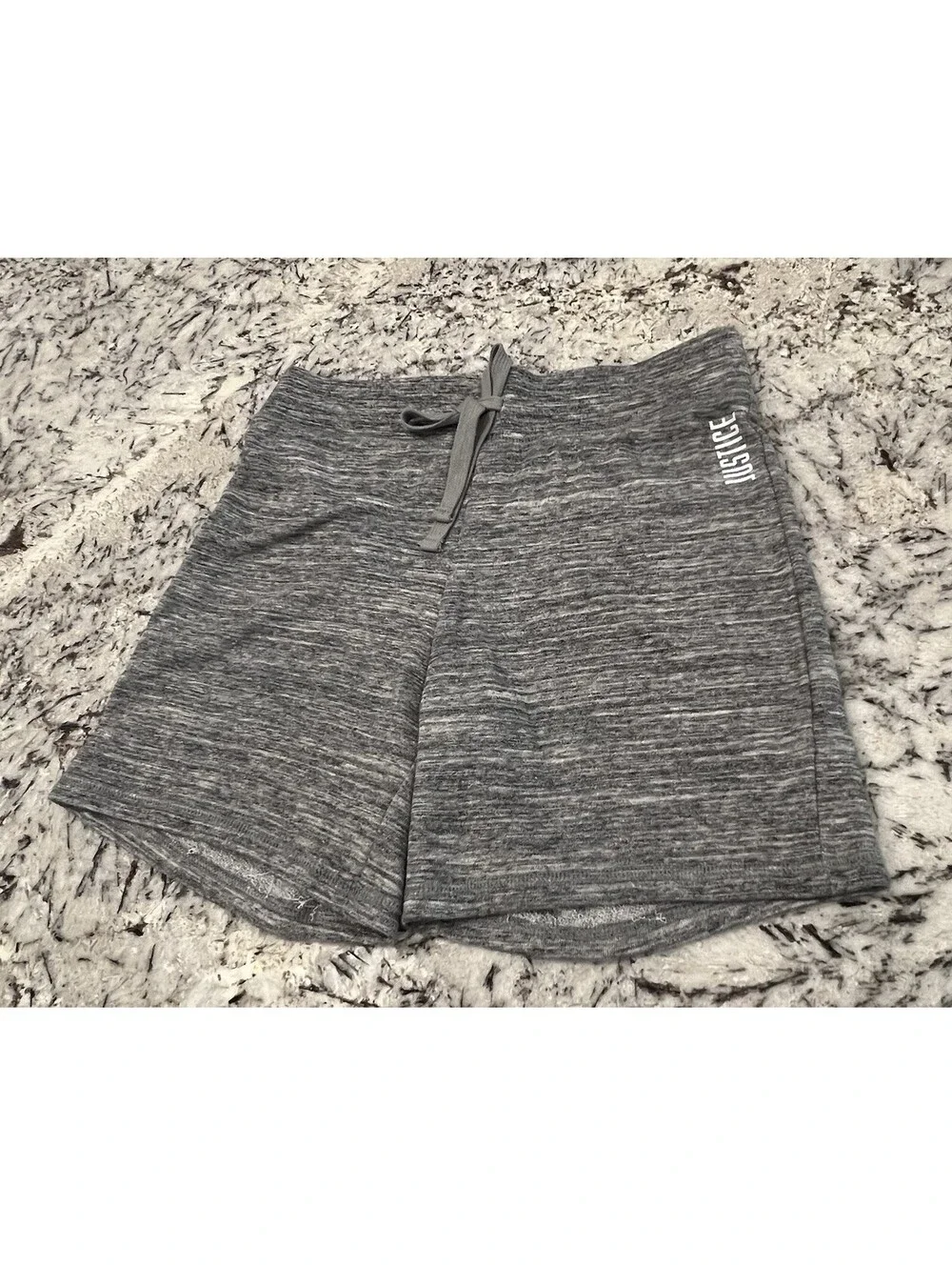Justice Active Girls Gray Casual Shorts Size 14/16 Bermuda Drawstring